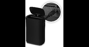 FlinQ Mira Prullenbak - Oplaadbare Vuilnisbak met Softclose deksel en LED-statusverlichting - Afvalbak - RVS Afvalemmer - 50 Liter