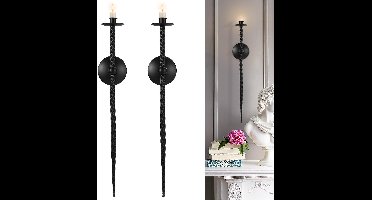 Boraboi® Set van 2 stijlvolle metalen wandkandelaars voor sfeervolle decoratie