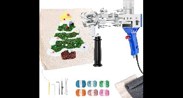 Premium Tufting Gun Beginnerspakket - Borduurmachine- Naaimachine Inclusief Accessoires - Zwart met Blauw