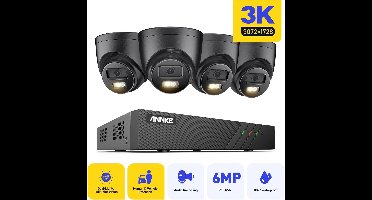 Beveiligingscamera Set – Bewakingscamera – CCTV Camera – IP Camera – 8-Kanaals NVR Recorder – 3K Ultra HD Resolutie – Smart Dual-Light Nachtzicht