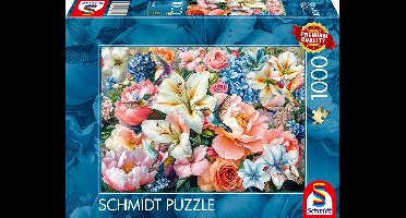 Schmidt - Legpuzzel - Bloemen in pastel - 1000 stukjes - Volwassenen - vanaf 12 jaar