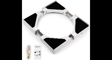 Universele Verbindingsframeset - Verstelbaar Verbindingsframe - Antislipbak - Voor Wasmachines en Droogtrommels - 50-70 cm - Wit