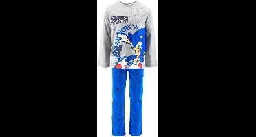 Sonic The hedgehog Pyjama - Katoen - Grijs/Blauw - Maat 122/128 (tot 8 jaar)