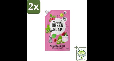 Marcel’s Green Soap – Wasverzachter – Patchouli & Cranberry - Navulling – 750 ml - Voordeelverpakking - 2 stuks - Wasverzachter - Navulling