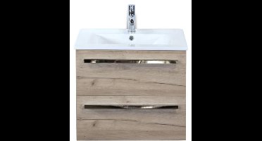 Seville Badmeubelset 60 cm - Craft Oak - Keramische Wastafel Wit Enjoy