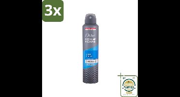 3 x Dove - Deodorant - Spray Men+Care Cool Fresh - Verfrissend en langdurige bescherming - 250 ml - Grootverpakking - Deodorant Spray - Mannelijke Geur - Langdurige Bescherming - Zweetgeur - Huidverzorging