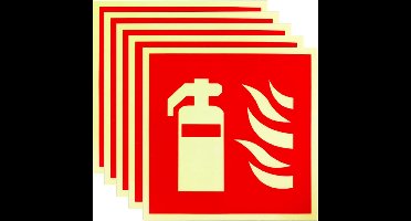 Vuurblusser Signalen - Set van 5 - 15 x 15 cm - Zelfklevende Labels - IMO Voor Brandveiligheid - PVC Verlichting Voor Huizen - Kantoor - Bouwplaatsen - Auto's