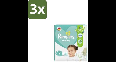 3 x Pampers – Luiers – Active Baby Dry Maat 7 – 30 Luiers - Luiers Voor Baby - Droge Huid - Comfortabele Luiers - Langdurige Droogheid - Peuters Luiers