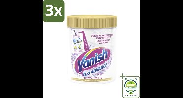 3 x Vanish Oxi Advance - Kristalwit - Vlekkenverwijderaar Poeder - Witte Was - 840 Gram - Grootverpakking - Vlekkenverwijderaar - Witwas - Vlekken Verwijderen - Wasverzachter - Wasmiddel