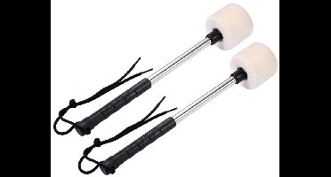 longziming -Timpani Drumstokken met Vilten Kop – RVS Handgreep – Antislip – Geschikt voor Pauken & Marching Drums – 32 cm – Set van 2