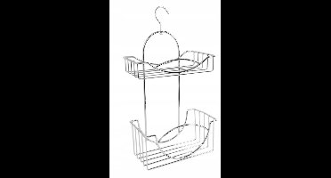 Dubbele Chromen Wandplank Badkamer - 25x41x14.5cm