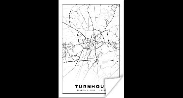 Poster Stadskaart – Zwart Wit - Kaart – Turnhout – België – Plattegrond - 20x30 cm