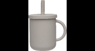 Jollein - Drinkbeker Met Rietje (Nougat) - Siliconen - Baby Drinkberker, Baby Bestek - 6-18 maanden