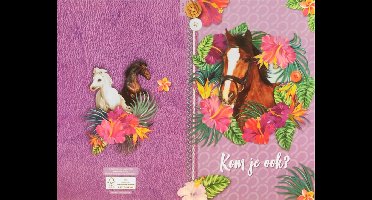 Uitnodigingskaarten - Paard - In bloemenkrans - 6st.