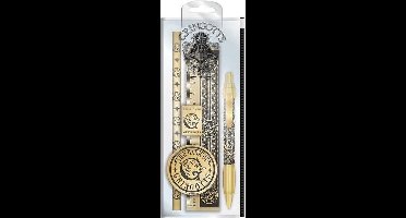 Pyramid International Schrijfwarenset Harry Potter Goud 5-delig - Schrijfwaren Kinderen - Harry Potter Pennen - Schrijfwaren Set Harry Potter - Pennenset Harry Potter - Luxe Schrijfwaren Set