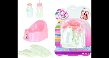 Toi Toys Babypotje met drinkfles + luier