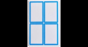 Soho Schooletiketten 35 X 52 Mm Wit/blauw 5 Vellen à 4 Stuks