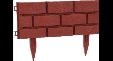 Borderrand - Plantenhekje - 42x17.5cm - 4 Stuks - Bruin baksteenlook - Polypropyleen