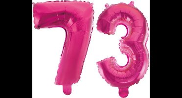 Folieballon 73 jaar roze 86cm