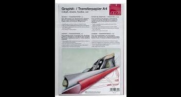 Grafietpapier rood A4 5 vellen