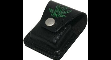 Zippotasje zwart met wietblad afbeelding