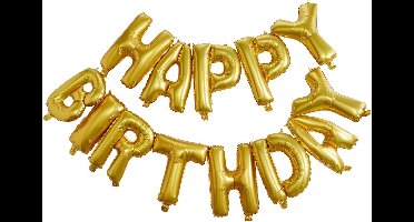 Ginger Ray Pick & Mix 'Happy Birthday' verjaardag ballon slinger - goud - 1,50 meter