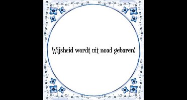 Tegeltje met Spreuk (Tegeltjeswijsheid): Wijsheid wordt uit nood geboren! + Kado verpakking & Plakhanger