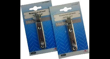 2x STARX vernikkelde meubelschuif met bocht 70mm