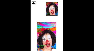 4x Clownspruik zwart