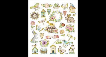 Creotime Stickervel Voorjaar En Pasen Multicolor 15 X 16,5 Cm