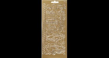 Stickers Goud - Auto's-Thema - Zelfklevende-Stickers - Creatieve DIY-Stickers - Scrapbooking - 10x23 cm - 1 Stickervel