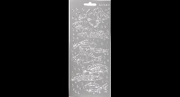 Creotime foliestickers Vissen 9 stuks / zilver