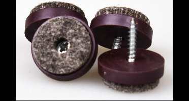 Verlofix Viltglijder Schroef Diam.24mm Kunststof Bruin 16stuks