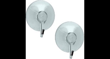 Metaltex Zuignap Haken Set van 2 - Sterke Zuignap Bevestiging voor Badkamer en Keuken