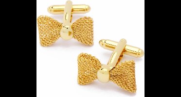 Manchetknopen - Strik Strikje Goudkleurig