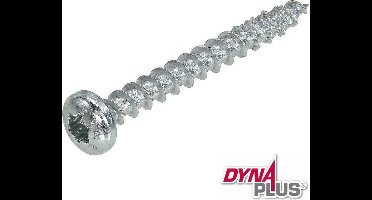 Dynaplus - Unischroef - Torx 10 Cillinderkop - 3x12mm - Verzinkt - Deeldraad ( 200 stuks)