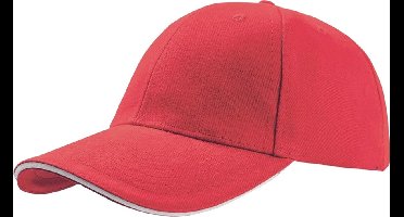 Atlantis Liberty Sandwich Heavy Brush Cotton 6 Panel Cap (Pack of 2) (Rood)