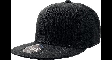 Atlantis Kinderen/Kinderen Flat Visor 6 Panel Snap Back Cap (Zwart)
