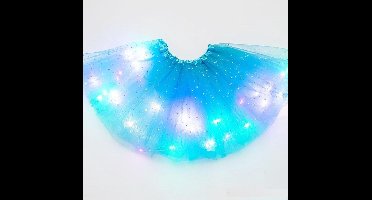 LED Lichtgevend Rokje - Tutu - Licht Blauw - Mini - Met Gekleurde RGB Verlichting - Voor meisjes