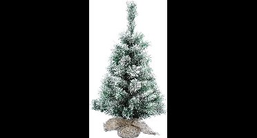 Everlands Vancouver sneeuw Mini kunstkerstboom - 60 cm hoog - Zonder verlichting