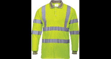 Portwest Hi-Vis Lange Mouw Poloshirt S277 - Geel - M