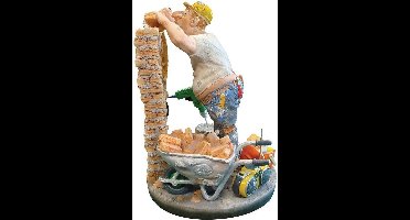 Metselaar – bouw - polyresin – beroepen - beeldje – Profisti – 11x11x33 cm - relatiegeschenk