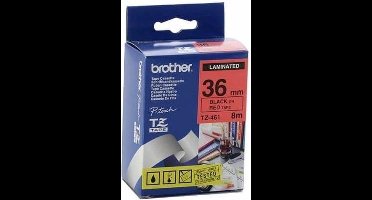 Brother - Glanzband - schwarz auf rot - Rolle (3,6 cm x 8 m) - 1 Rolle(n) - für P-Touch PT-1250, 1400, 1600, 1650, 3600