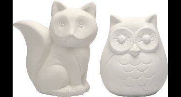 Creativ Company Terracotta Spaarpotten 10 cm Vos en Uil