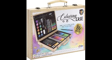 Tekendoos 86pcs - Knutselpakketten - Knutselset en Kleurkoffer voor kinderen - Tekenen & Kleuren