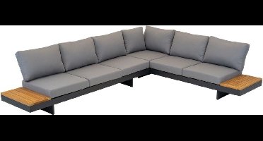 Lesli Living Barbados hoek loungeset 5-delig | aluminium + teakhout | 323x245cm | Natural Teak | 6 personen