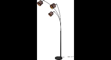 REALITY DAVOS - Vloerlamp - Zwart mat - excl. 3x E14 4W - Voetschakelaar