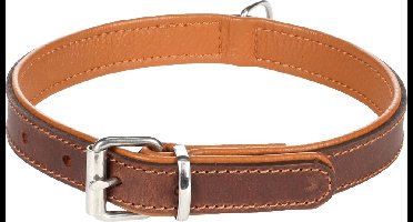Flamingo Memphis Gevoerd - Halsband Honden - Halsband Memphis Bruin M/l 38-46cm 22mm - 1st - 124245 - 1st