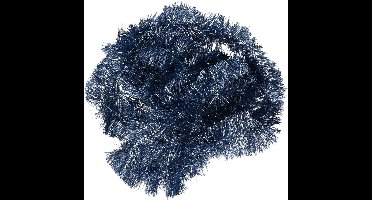 Kerstslinger - donkerblauw - glans - folie/lametta - 270 x 7 cm - kerstversiering