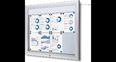 Vergrendelbaar Notitiebord Outdoor Verlicht Logo 8x A4 - Syna SCT8XA4PHLED - Horeca & Professioneel